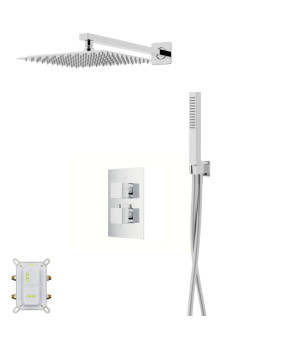 Душевая система CORSAN ANGO 25 CHROME с термостатом + BOX скрытого монтажа (ZA25TCH)