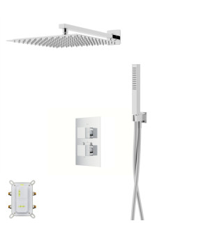 Душевая система CORSAN ANGO 30 CHROME с термостатом + BOX скрытого монтажа  (ZA30TCH)