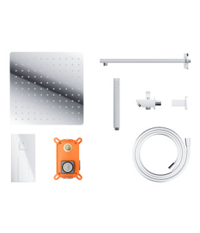Душевая система CORSAN ANGO 30 CHROME с изливом + BOX скрытого монтажа (ZA30MCHW)