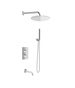 Душевая система KOHLMAN AXEL 35 CHROME с термостатом + BOX скрытого монтажа (KPL-QW433A35)