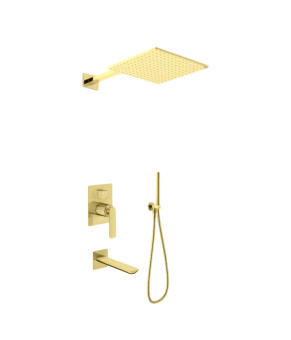 Душевая система KOHLMAN EXPERIENCE 25 BRUSHED GOLD + BOX скрытого монтажа (KPL-QW211EGDBQ25)