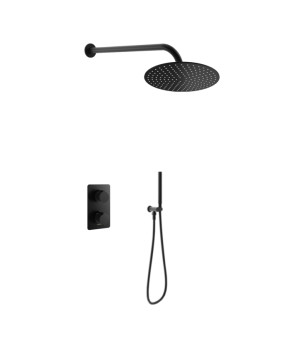 Душевая система KOHLMAN EXPERIENCE 25 BLACK с термостатом + BOX скрытого монтажа (KPL-QW432EBR25)