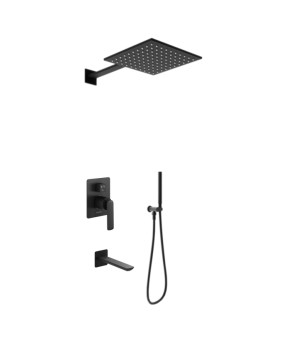 Душевая система KOHLMAN EXPERIENCE 30 BLACK + BOX скрытого монтажа (KPL-QW211EBQ30)