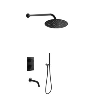 Душевая система KOHLMAN EXPERIENCE 30 BLACK с термостатом + BOX скрытого монтажа (KPL-QW433EBR30)