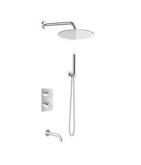 Душевая система KOHLMAN EXPERIENCE 25 CHROME с термостатом + BOX скрытого монтажа (KPL-QW433ER25)