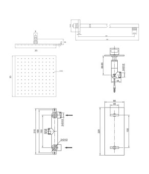 Душевая система KOHLMAN NEXEN 35 CHROME + BOX скрытого монтажа (KPL- QW227UQ35)
