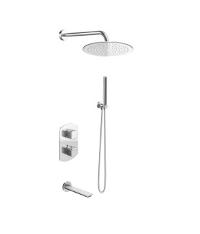 Душевая система KOHLMAN FOXAL 35 CHROME с термостатом + BOX скрытого монтажа (KPL-QW433FR35)
