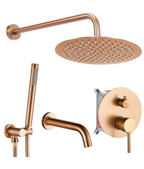 Душевая система REA LUNGO BRUSHED COPPER с изливом + BOX скрытого монтажа (REA-P8810)