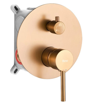 Душевая система REA LUNGO BRUSHED COPPER с изливом + BOX скрытого монтажа (REA-P8810)