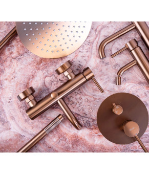 Душевая система REA LUNGO BRUSHED COPPER с изливом + BOX скрытого монтажа (REA-P8810)