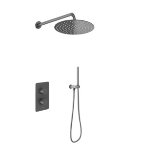 Душевая система KOHLMAN AXEL 30 GRAPHITE с термостатом + BOX скрытого монтажа (KPL-QW432AG30)