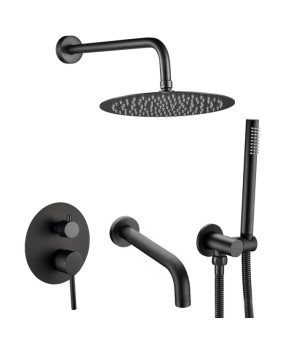 Душевая система с изливом VBI MILANO BLACK скрытого монтажа  (VBI-050110BL)