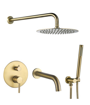 Душевая система с изливом VBI MILANO BRUSHED GOLD скрытого монтажа  (VBI-050110BG)