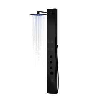 Душевая панель CORSAN NEO BLACK LED с термостатом (S060TBLLED)