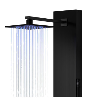 Душевая панель CORSAN NEO BLACK LED с термостатом (S060TBLLED)