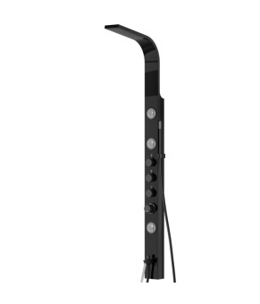 Душевая панель CORSAN SNAKE BLACK LED с изливом и термостатом  (S002TBLLEDW)