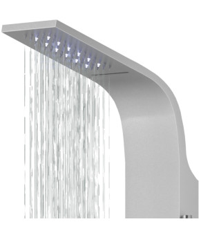 Душевая панель CORSAN KASKADA SILVER LED с изливом и термостатом (A014MSLLEDW)