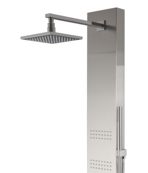 Душевая панель CORSAN NEO INOX LED с изливом и термостатом (S060TSLLEDW)