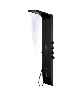 Душевая панель CORSAN DUO BLACK LED с термостатом (A777TBLLED)