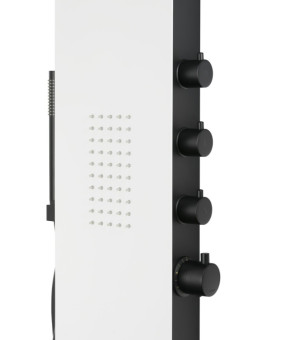 Душевая панель CORSAN DUO BLACK WHITE LED с термостатом (A777TWBLLED)