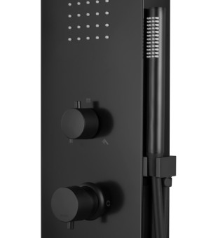 Душевая панель CORSAN FESTO BLACK с изливом (S046MBLW)