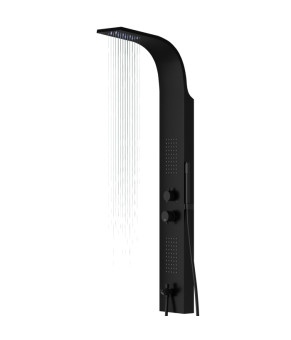 Душевая панель CORSAN FESTO BLACK LED с изливом (S046MBLLEDW)
