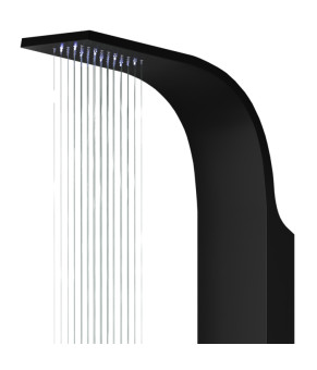 Душевая панель CORSAN FESTO BLACK LED с изливом (S046MBLLEDW)