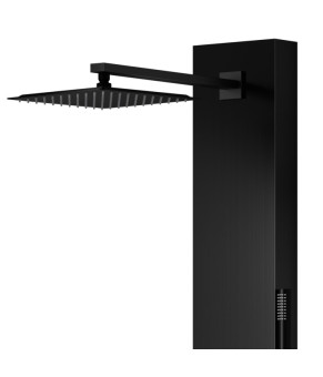 Душевая панель CORSAN NEO BLACK с изливом и термостатом (S060TBLW)