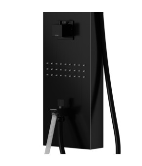 Душевая панель CORSAN NEO BLACK с изливом и термостатом (S060TBLW)