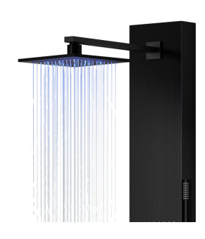 Душевая панель CORSAN NEO BLACK LED с изливом (S060MBLLEDW)