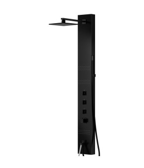 Душевая панель CORSAN NEO BLACK LED с изливом и термостатом (S060TBLLEDW)