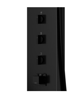 Душевая панель CORSAN NEO BLACK LED с изливом и термостатом (S060TBLLEDW)
