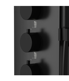 Душевая панель CORSAN SAMSARA BLACK LED с изливом и термостатом (S003TBLLEDW)