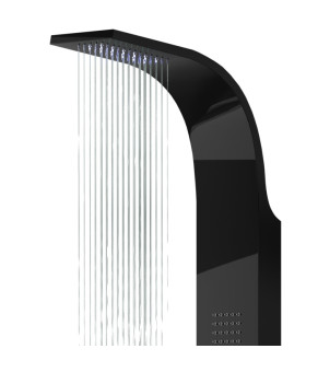 Душевая панель CORSAN SAMSARA BLACK LED с изливом  (S003MBLLEDW)