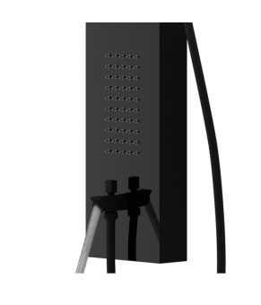 Душевая панель CORSAN SAMSARA BLACK LED с изливом  (S003MBLLEDW)