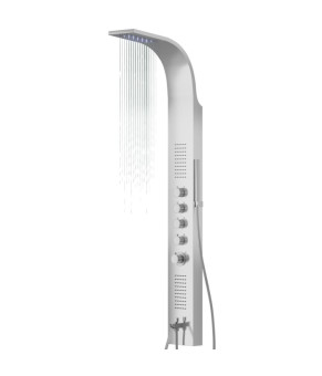 Душевая панель CORSAN SAMSARA INOX LED с изливом  (S003MSLLEDW)