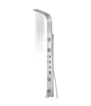 Душевая панель CORSAN SNAKE INOX LED с изливом (S002MSLLEDW)