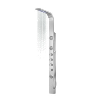 Душевая панель CORSAN SNAKE INOX LED с термостатом (S002TSLLED)