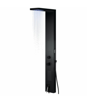 Душевая панель CORSAN TUGELA BLACK LED с изливом (S029MBLLEDW)
