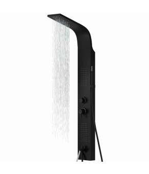 Душевая панель CORSAN ALTO BLACK LED с изливом и термостатом (A017TBLLEDW)