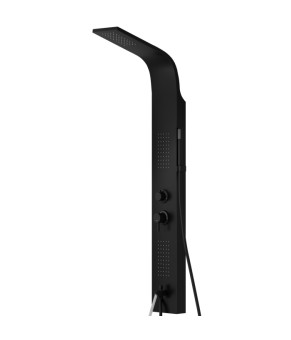 Душевая панель CORSAN ALTO BLACK с изливом и термостатом (A017TBLW)
