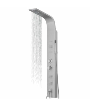 Душевая панель CORSAN ALTO SILVER LED с изливом и термостатом (A017TSLLEDW)