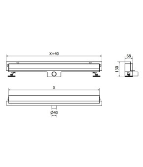 Трап для душа MEXEN FLAT 70 WALL GOLD 2в1 настенный золотой (MEX-1530070)