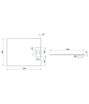Душевой поддон REA BAZALT 80x100 BLACK (REA-K3304)