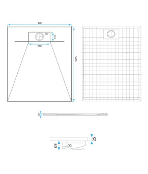 Душевой поддон REA BAZALT 80x100 WHITE (REA-K3300)