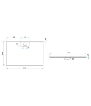 Душевой поддон REA BAZALT 80x120 LONG WHITE (REA-K3321)