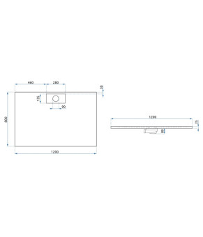 Душевой поддон REA BAZALT 80x120 LONG BLACK (REA-K3324)