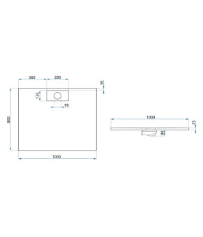 Душевой поддон REA BAZALT 80x100 LONG BLACK (REA-K3323)