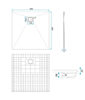 Душевой поддон REA MAGNUM 90x90 CARRARA WHITE (REA-K7005)