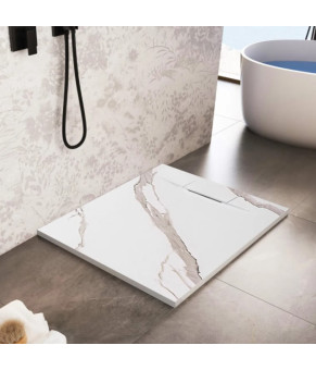 Душевой поддон REA BAZALT 90x90 CARRARA WHITE (REA-K7002)
